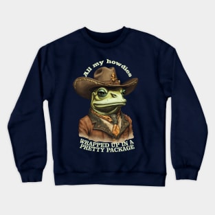 Vintage funny animal cowboy frog howdy western lingo Crewneck Sweatshirt